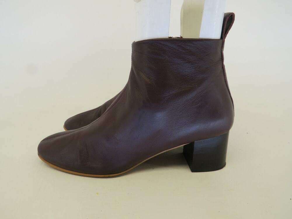 Everlane Womens Size 5.5 M Burgundy Leather Zip Ankle Fashion Boots Bootie